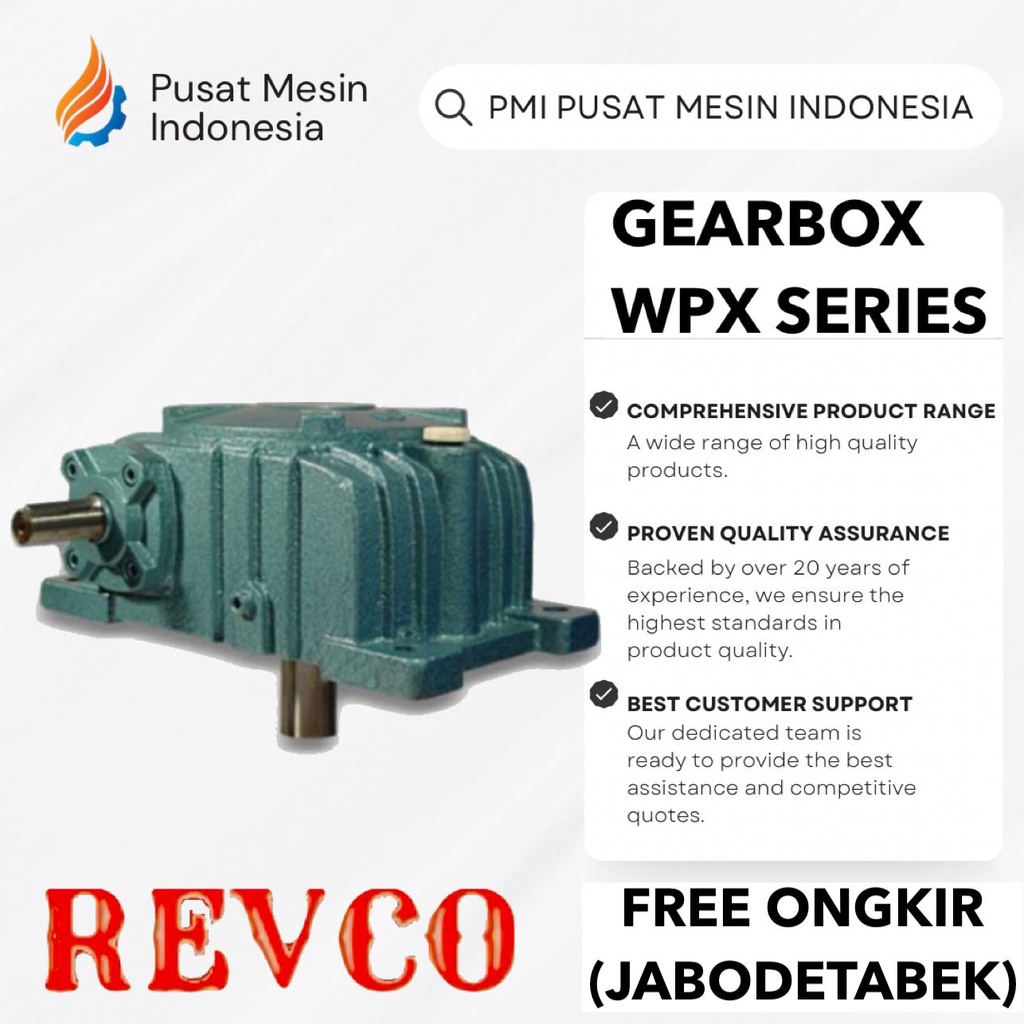 GEAR BOX REVCO WPX 250 WORM GEAR REDUCER RATIO 1:10-60/ GEARBOX WPX/ GEARBOX SPEED REDUCER WPX/ GEAR