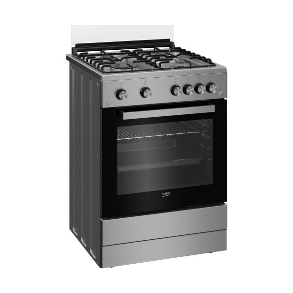 KOMPOR BEKO FSGT61121DXMCS KOMPOR FREESTANDING 4 TUNGKU DENGAN OVEN GAS 60 CM - FSGT 61121DX MCS