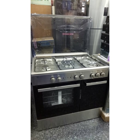 Kompor Freestanding Electrolux EKG9656X Hitam 90 cm x 60 cm x 90 cm