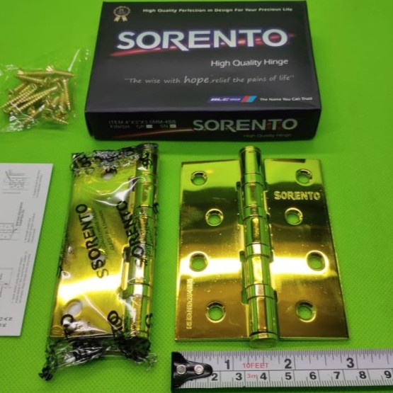 ENGSEL PINTU JENDELA PLAT TEBAL BAGUS 4" INCH 3MM GP KUNING SORENTO