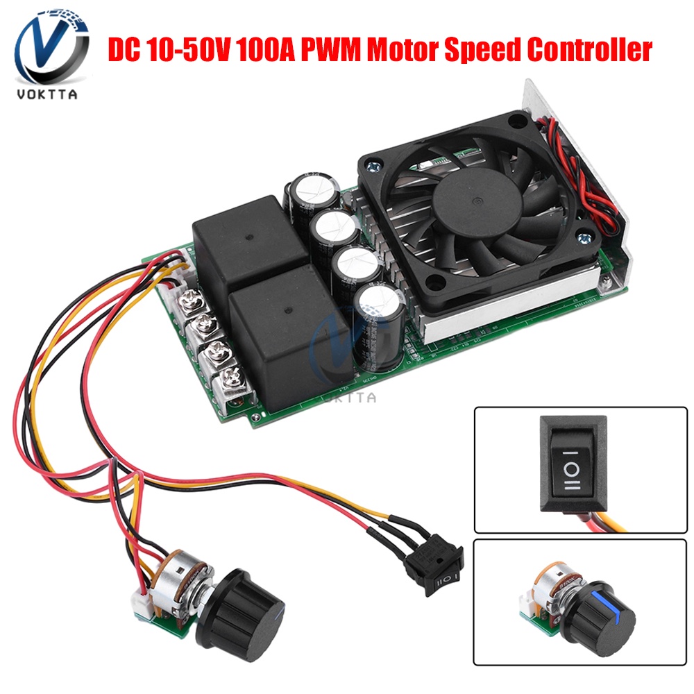 MDA DC10-50V 100A PWM Motor Speed Controller 3000W Adjustable Speed DC Motor Driver Board Programmab