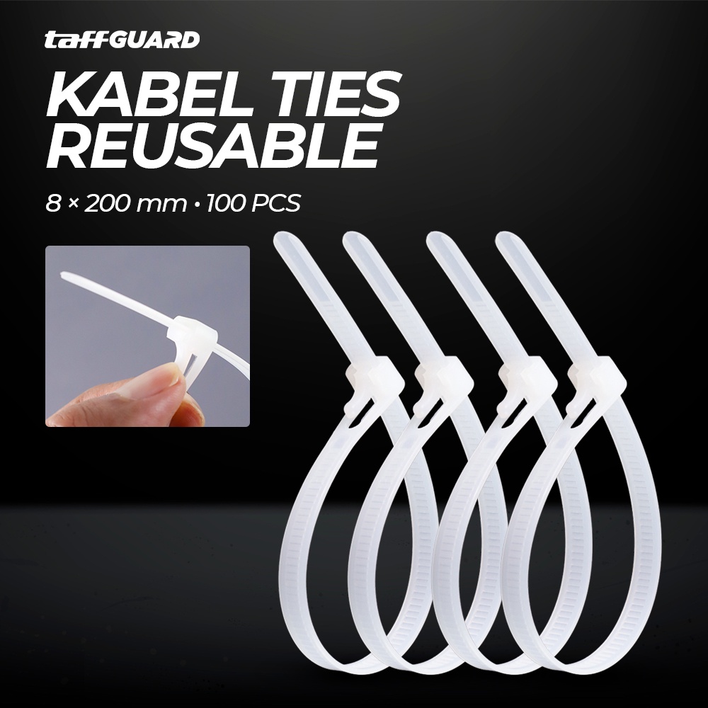 

TaffGUARD Kabel Ties Cable Organizer Reusable 8x200mm 100 PCS - NL8