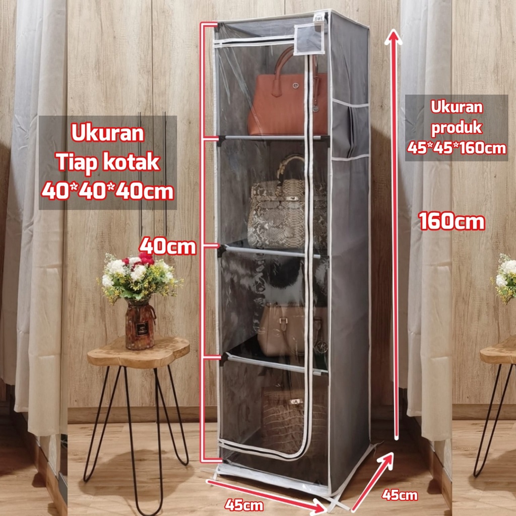 Awet Nine Box Rak Tas/Lemari Tas/Rak Serbaguna/Rak Tas Anti Debu/Lemari Pakaian/Lemari Susun/Rak