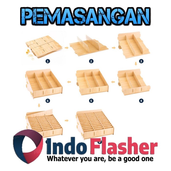 36 SLOT RAK KAYU SERBAGUNA RAK HP 12 24 36 48 60 SUSUN SLOT GRID
