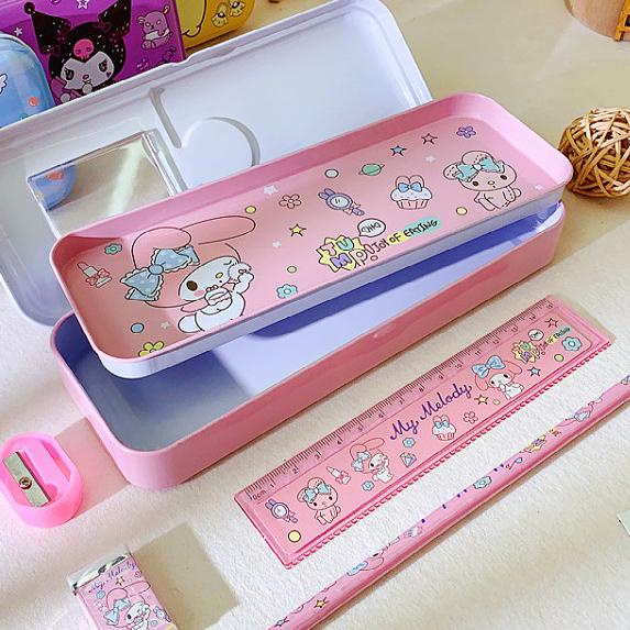 

SET Kotak Pensil Sanrio Bening 2 Susun isi Alat Tulis Stationary Penghapus & Penggaris kuromi melody