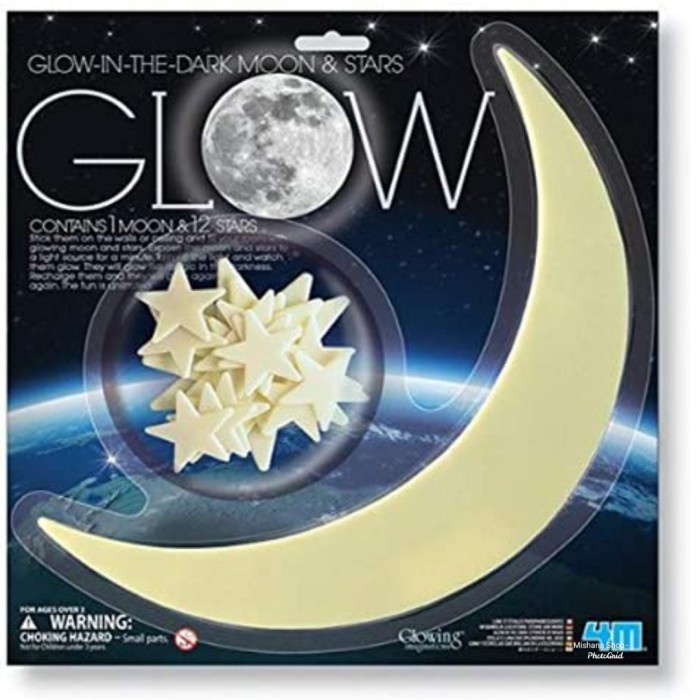 

4M Sticker Glow In The Dark Big Moon and 12 Stars Stiker Bintang