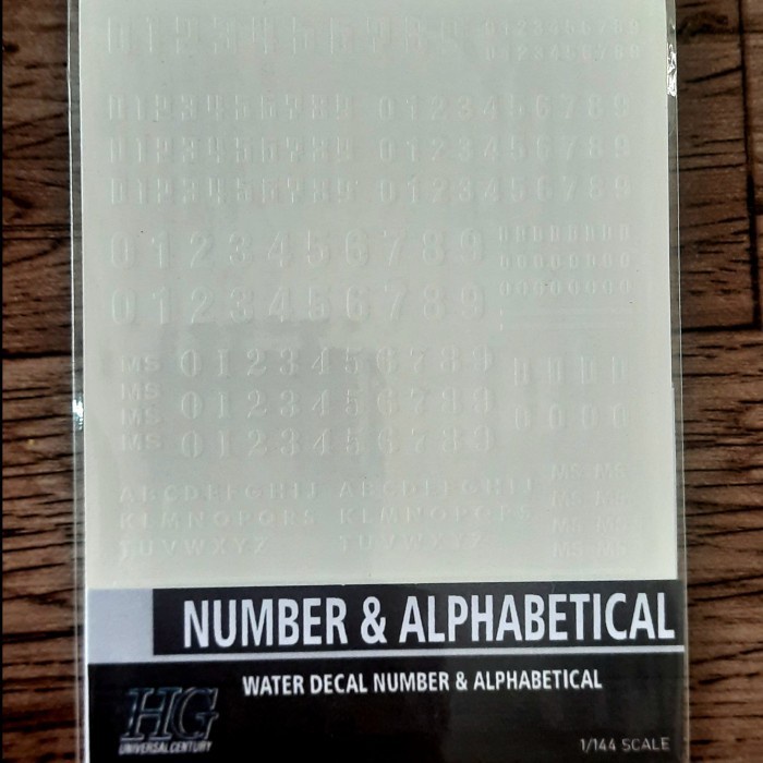 Flashshow Water Slide Decal Number & Alphabetical 1/144 White