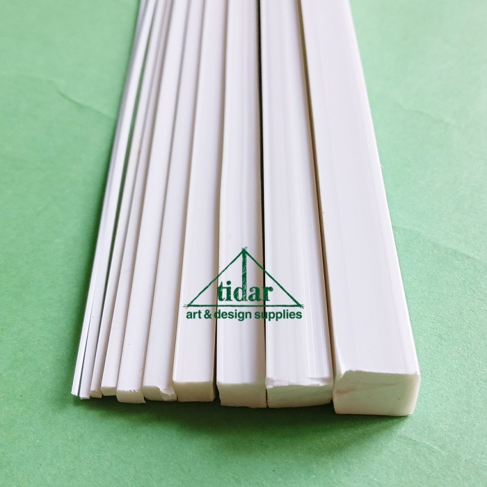 Flashshow White Square Tube Plastic Stick - Stik Plastik Putih Kotak Padat Masif