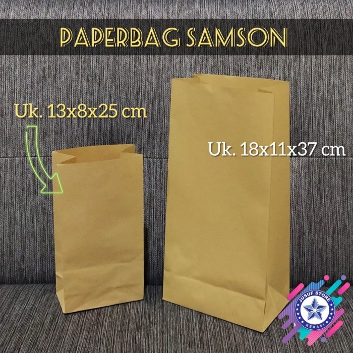 

Flashshow Paperbag Kraft/ Kantong Kertas Coklat utk lunchbox, baju, souvenir,dsb