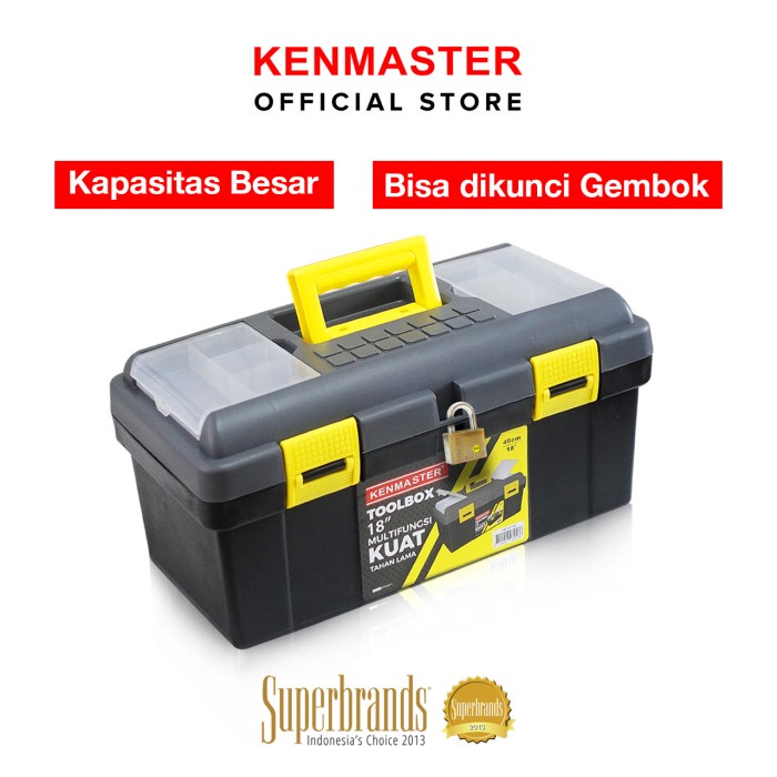 Kenmaster Tool Box Plastik 18 Inch / Tool Box Jumbo / Toolbox Jumbo / Toolbox Plastik / Tempat