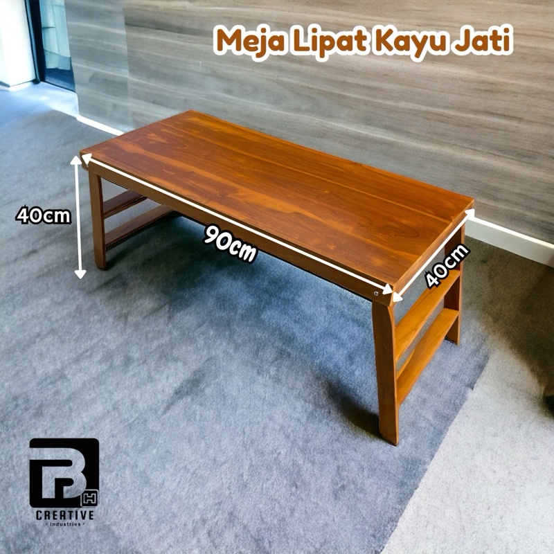 Meja Lipat Kayu Jati / Meja Lesehan / Meja Makan Lipat / Meja Belajar Besar *