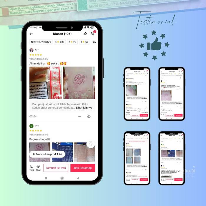 AL QURAN TEMATIK CUSTOM NAMA BY NADIRA ID SIZE A5 AL-QUR'AN 2 BLOK WARNA MUBARAK KODE 785