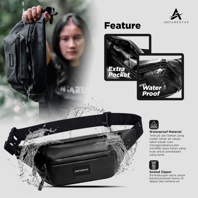 NEW DEALS Tas Selempang Pria Arctic Tas Slempang Waterproof Pria Wanita Waistbag Anti Air Keren