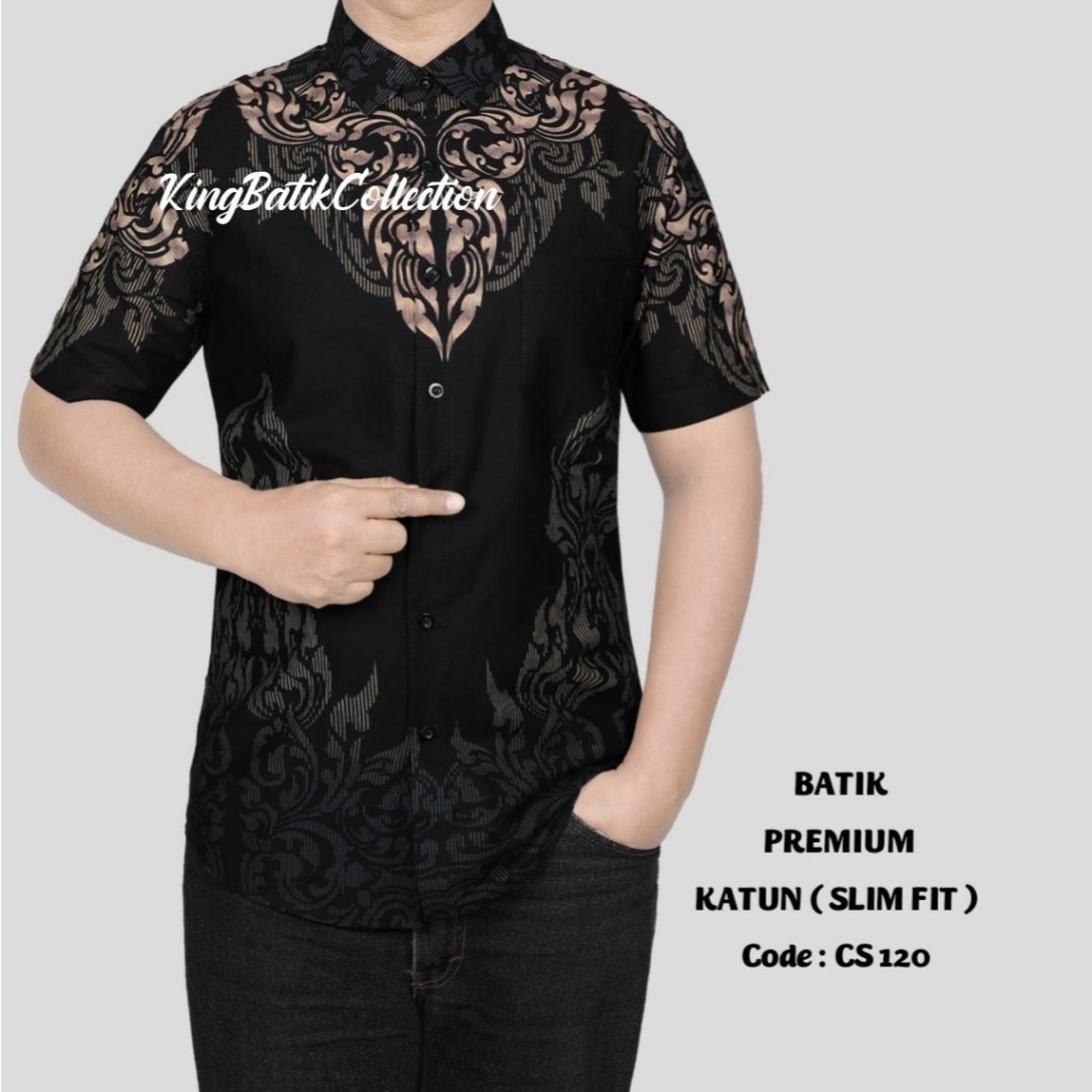 KODE H KEMEJA BATIK PRIA SLIM FIT ELEGAN BAJU BATIK PRIA SLIM FIT MEWAH CBS662