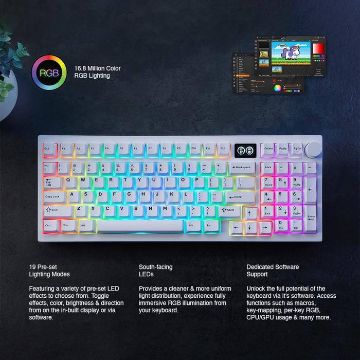 KODE A Tecware Spectre 96 / Spectre96 / Spectre Wireless Gaming Keyboard With LCD and Knob 3in1