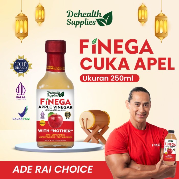 

FINEGA CUKA APEL 250ml Kemasan Kaca