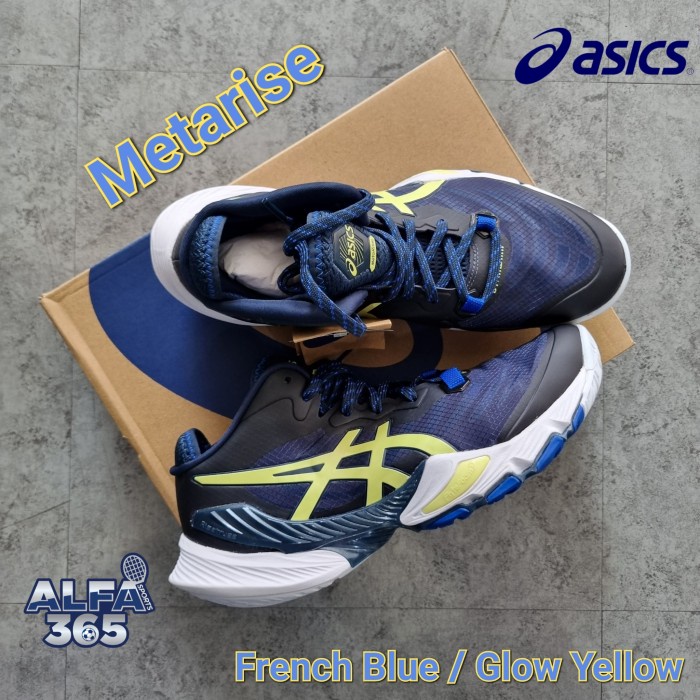 Sepatu Voli Asics Metarise 2023 French Blue/Glow Yellow