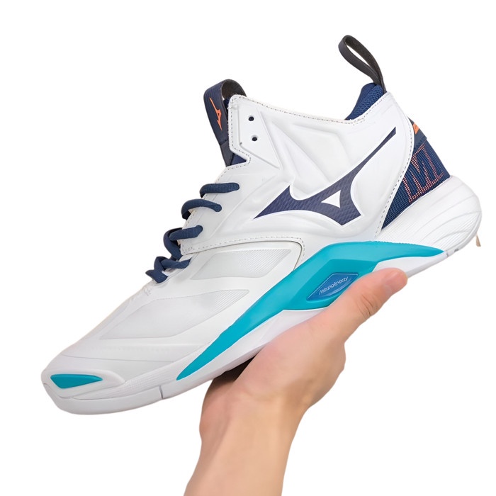Sepatu volly mizuno Wave Momentum mid white red new sepatu voly pria