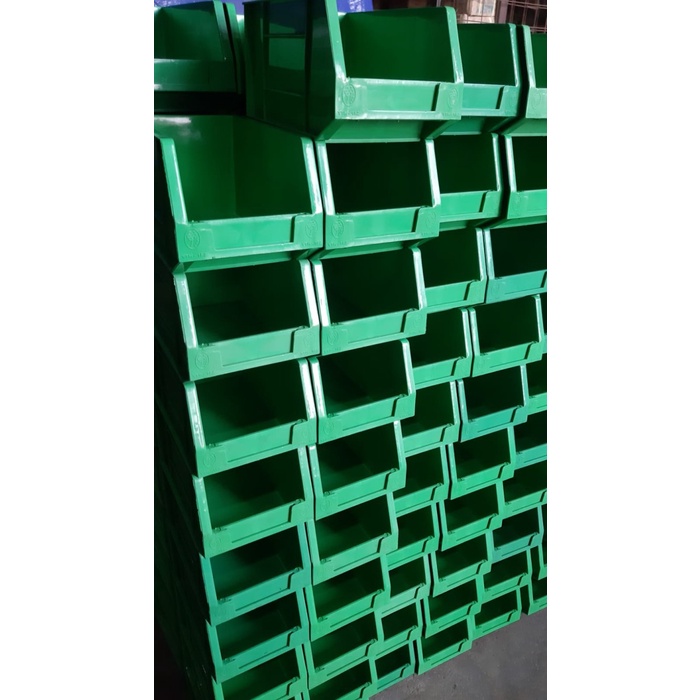 TERLARIS! RAUK BAUT HIJAU/KOTAK TEMPAT RAK PLASTIK BAUT STACKABLE/KOTAK MUR BAUT