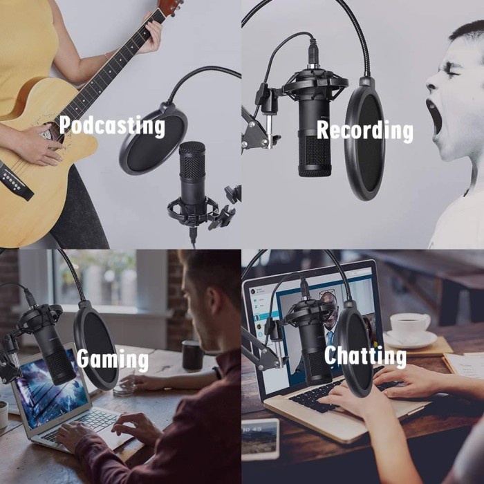 Soundtech Usb Microphone Mic Condenser Recording Streaming Plug & Play