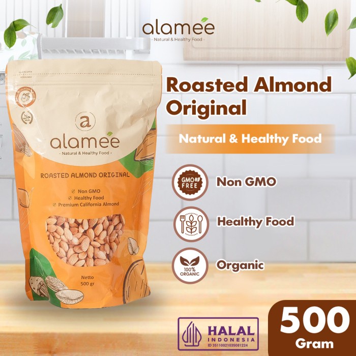 

[PREMIUM] Kacang Almond Panggang 500gr Alamee Original Almond Roasted