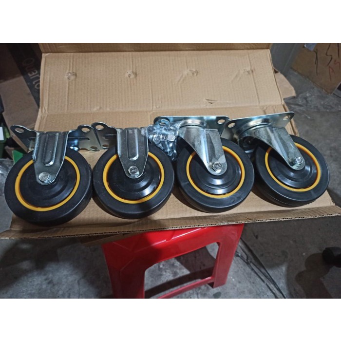 TERBARU - Roda Troli Gerobak 5 inch 1set isi 4 pcs kapasitas 300KG