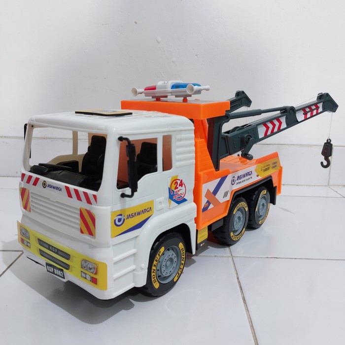 Mainan Truk Derek Jumbo Truk Towing Roda Friction Bahan Tebal