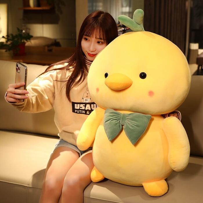 Boneka Bantal Mainan Ayam Kuning Kecil Yang Lucu Boneka bebek lucu Besar Boneka Kain Ayam Kecil Yang