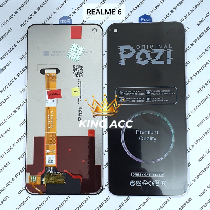 ORIGINAL POZI LCD TOUCHSCREEN REALME 6 / REALME 7 / NARZO 20 PRO BLACK POZI