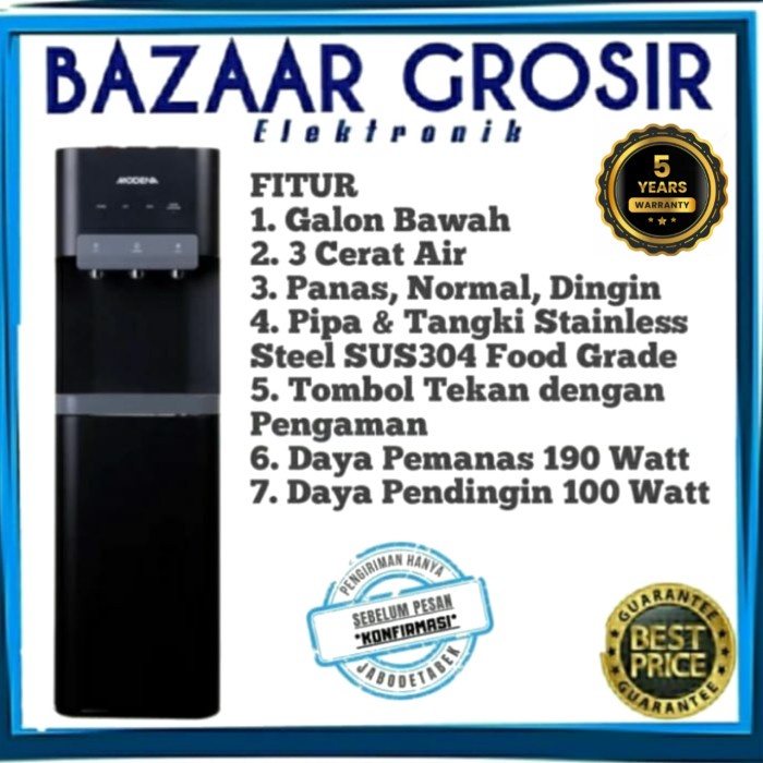 Terbaru Dispenser Modena Dd 1314 Babk / Dd1314Babk / Dd 1314Babk / Dd-1314Babk - Hitam Bottom