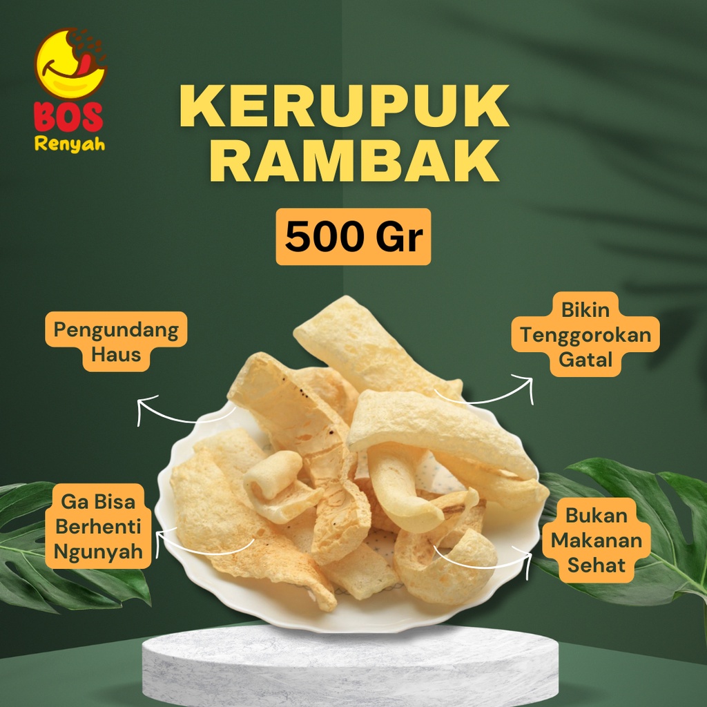 

Bosrenyah Kerupuk Rambak 500gr Renyah Gurih Bikin Ketagihan