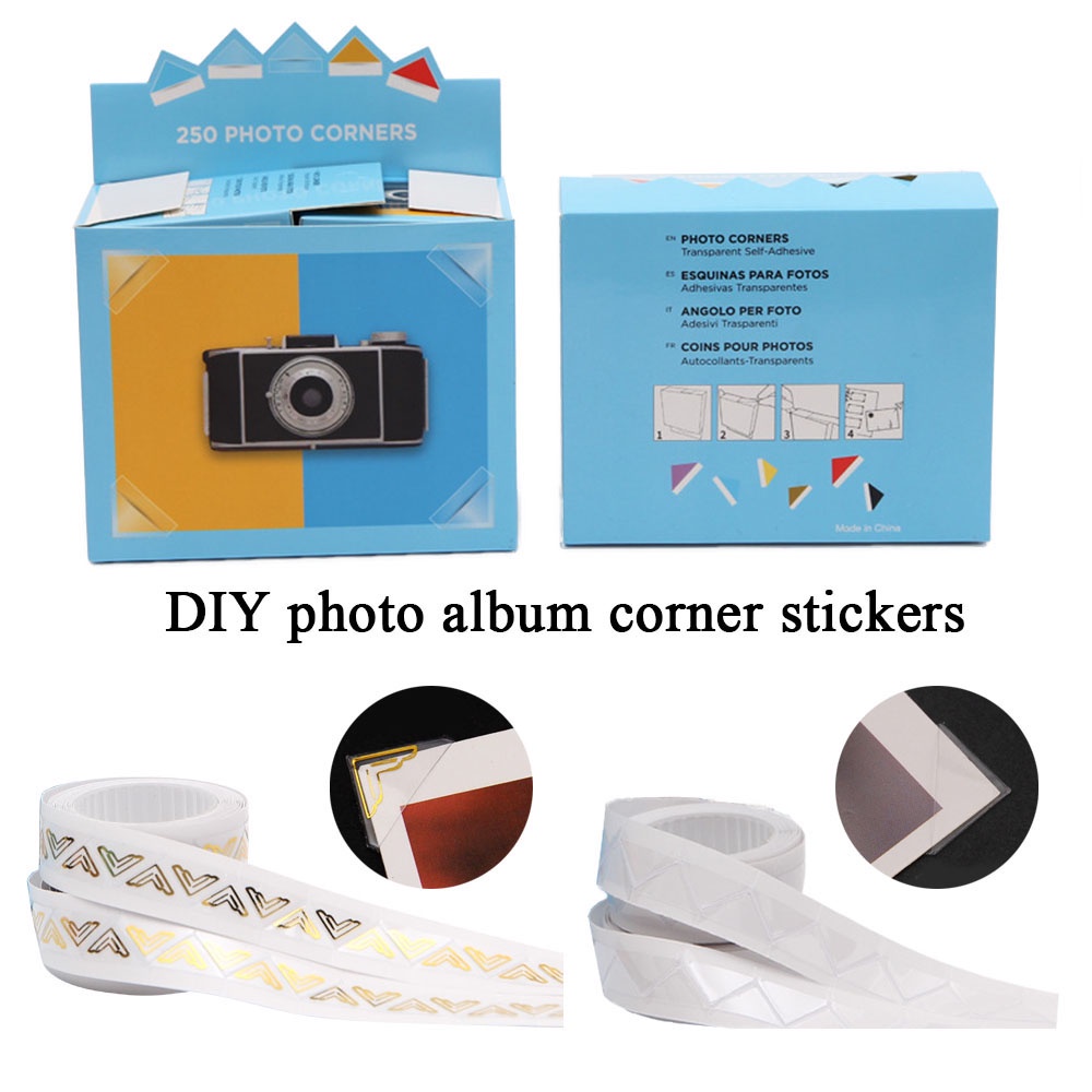 

250/500pcs DIY Album Photo Corner Stickers Self Adhesive Photo Corners Photo Album Decoration