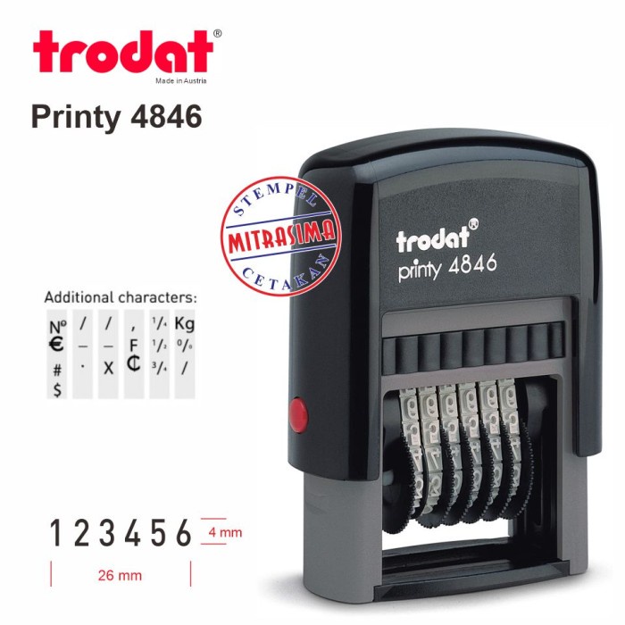 

Stempel Trodat 4846 ( Stempel nomor 6 digit )