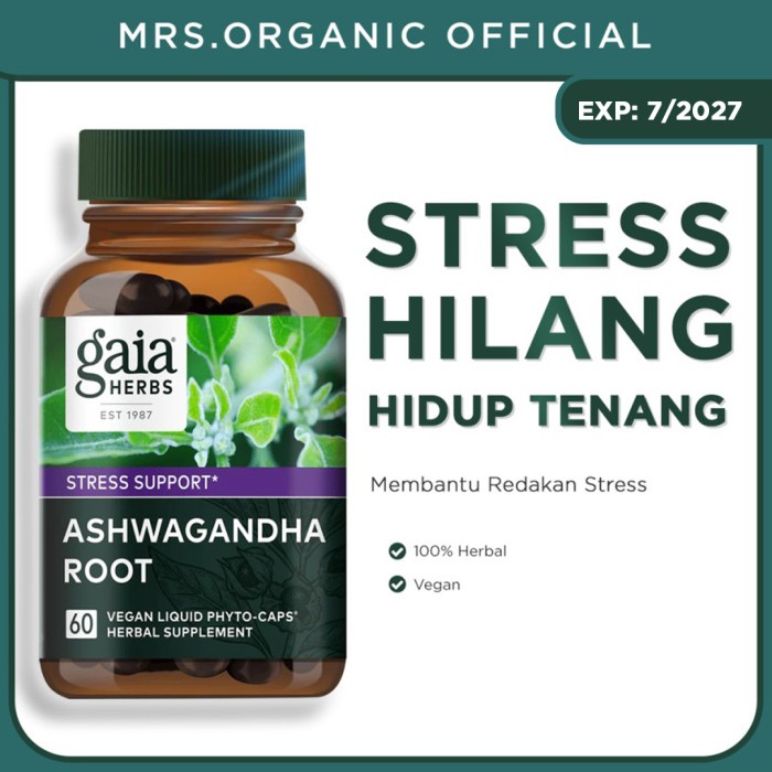 

GAIA HERBS Ashwagandha - relax stres tenang anxiety cemas depresi imun