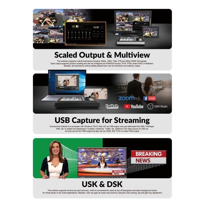 terbaru  avmatrix pvs 0403u streaming video mixer portable 2hdmi 2sdi + usb c - avmatrix pvs0403u