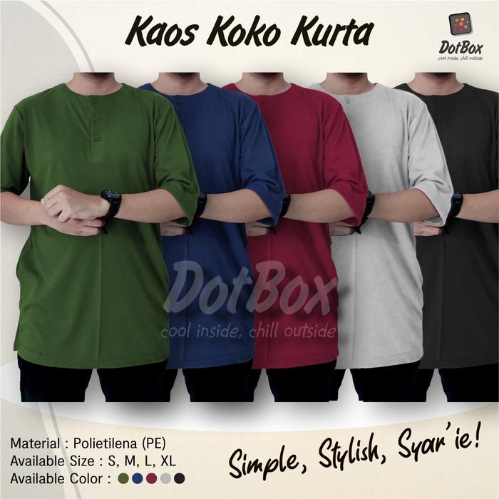 MURAH Koko Kurta Kaos Bahan Adem / Kurta Pakistan Bahan Polietilena / Baju Koko Dewasa Lengan