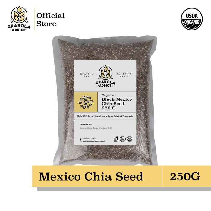

Black Chia Seed Mexico Organic / Organik 250G - Granola Addict Ingredi