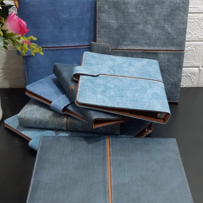 

ZIRA" Binder premium Kulit Sintetis Denim/Binder Exclusive A5 Ring 20, Kode 1269