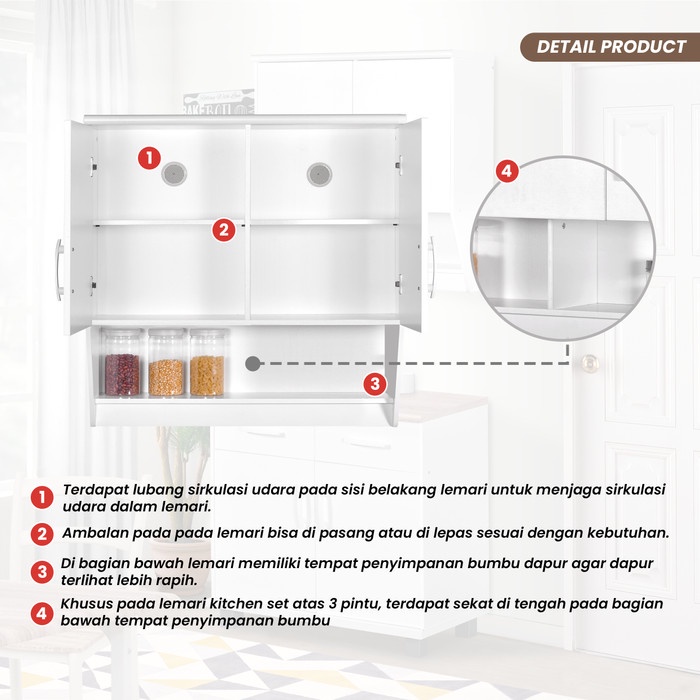 Kitchen Set 2 & 3 Pintu Kitchen Set Minimalis Lemari Dapur Putih