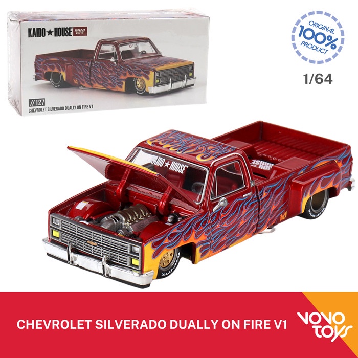 MiniGT Chevrolet Silverado Dually On Fire V1 Kaido House Mini GT