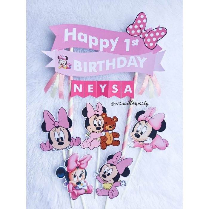 Cake Topper Baby Minnie/Topper Kue Baby Minnie Mouse/Baby Minnie