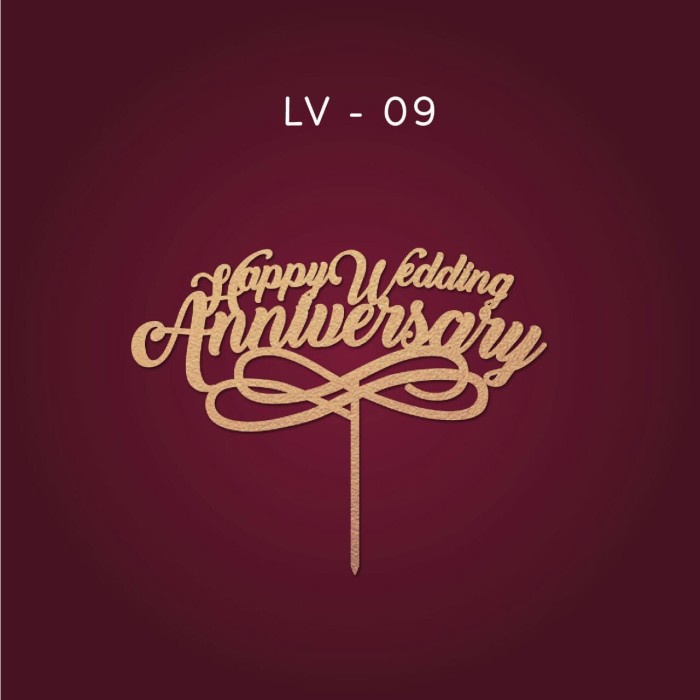 LV-09 Topper / Cake Topper / Hiasan Kue / Anniversary Topper Murah