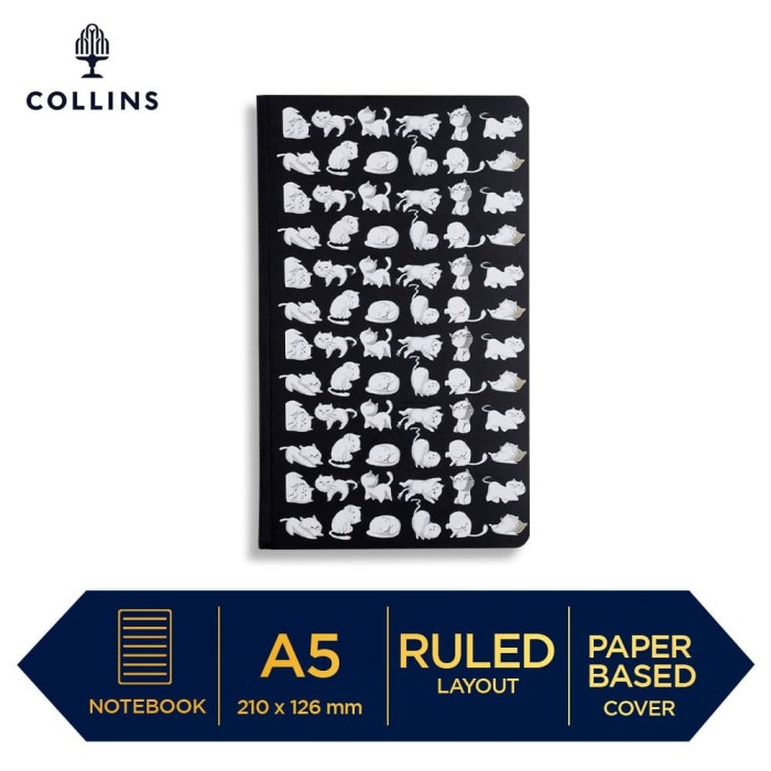 

Buku Tulis Notebook Collins Mia A5 Slim Ruled Black