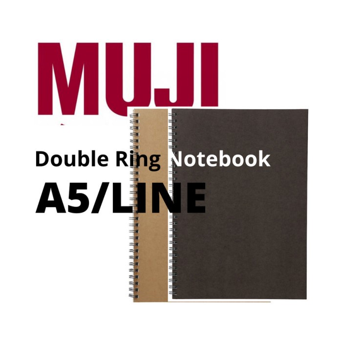 

MUJI - Double Ring Notebook A5 Line 48 Sheets Buku Tulis / Catatan
