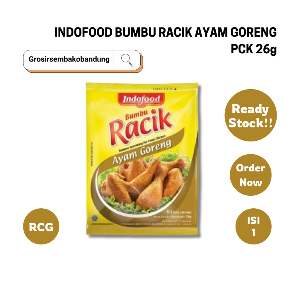 

INDOFOOD BUMBU RACIK AYAM GORENG PCK 26g - 1 RCG - Kota Bandung