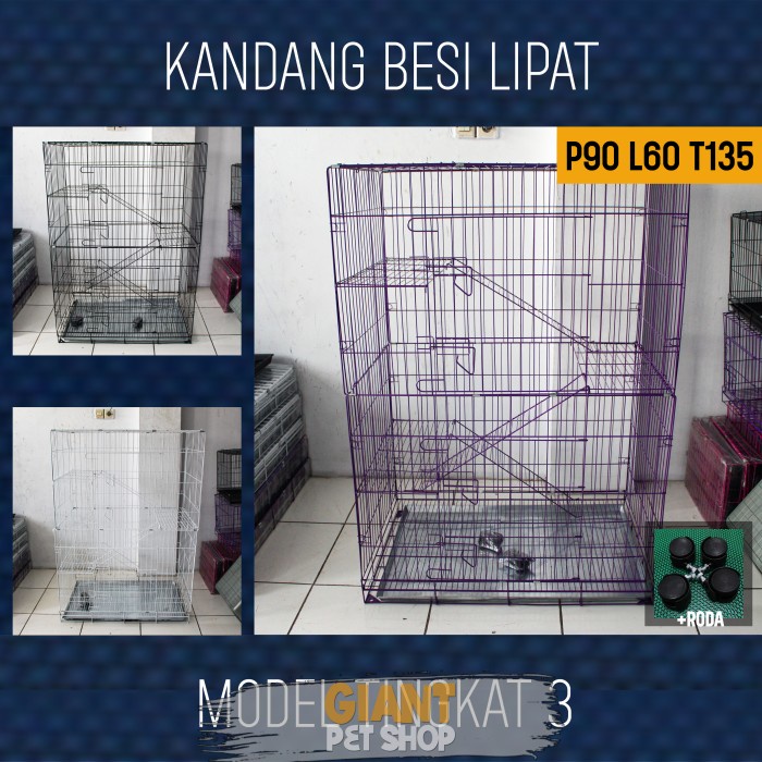 Kandang Kucing Jumbo Xxl 90 Tingkat 3 Kandang Besi Hewan Uk Jumbo