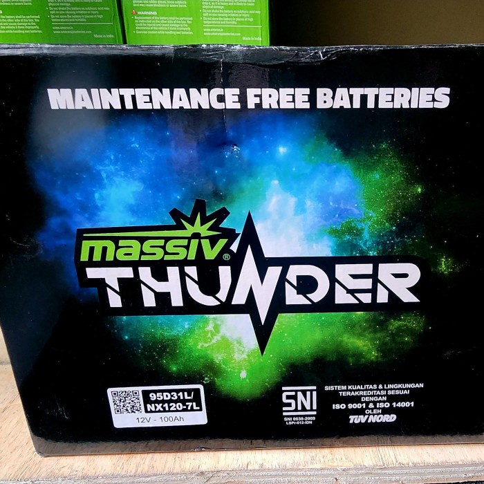 Baterai / Aki Kering Massiv Thunder 95D31L & 95D31R Nx120-7 100 Ah