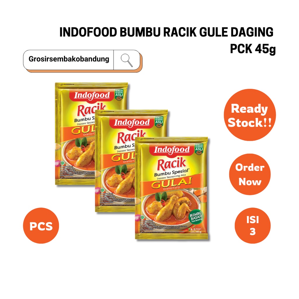 

INDOFOOD BUMBU RACIK GULE DAGING PCK 45g - 3 PCS - Kota Bandung