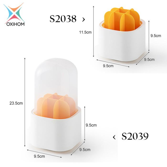 Oxihom Rak Putar Tempat Make Up Tempat Sendok Tutup Stationery Dapur