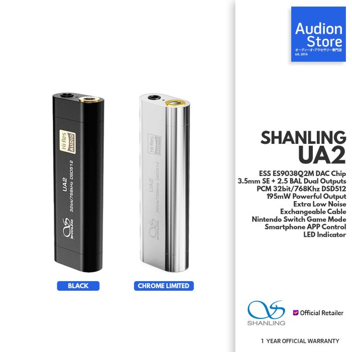 Shanling Ua2/Ua-2 Usb-C Android/Ios/Pc/Mac/Switch Portable Dac/Amp Harga Promo